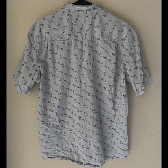 Retrofit Flamingo Print button down shirt Sz L - Picture 4 of 4